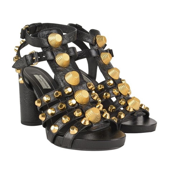 Balenciaga Shoes - ❌SOLD❌ Balenciaga Giant Gold Studded Arena Heels